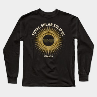 Vintage Total Solar Eclipse 2024 Long Sleeve T-Shirt